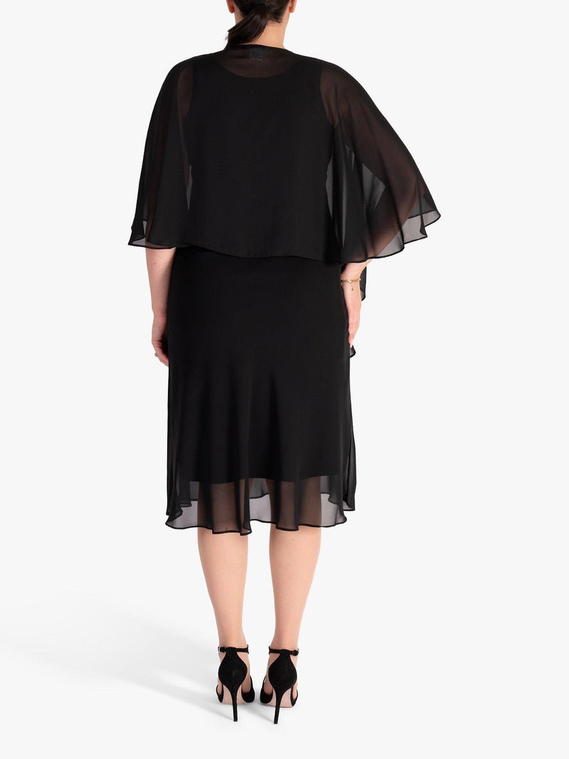 chesca chiffon shawl Black 102x50cm - British product