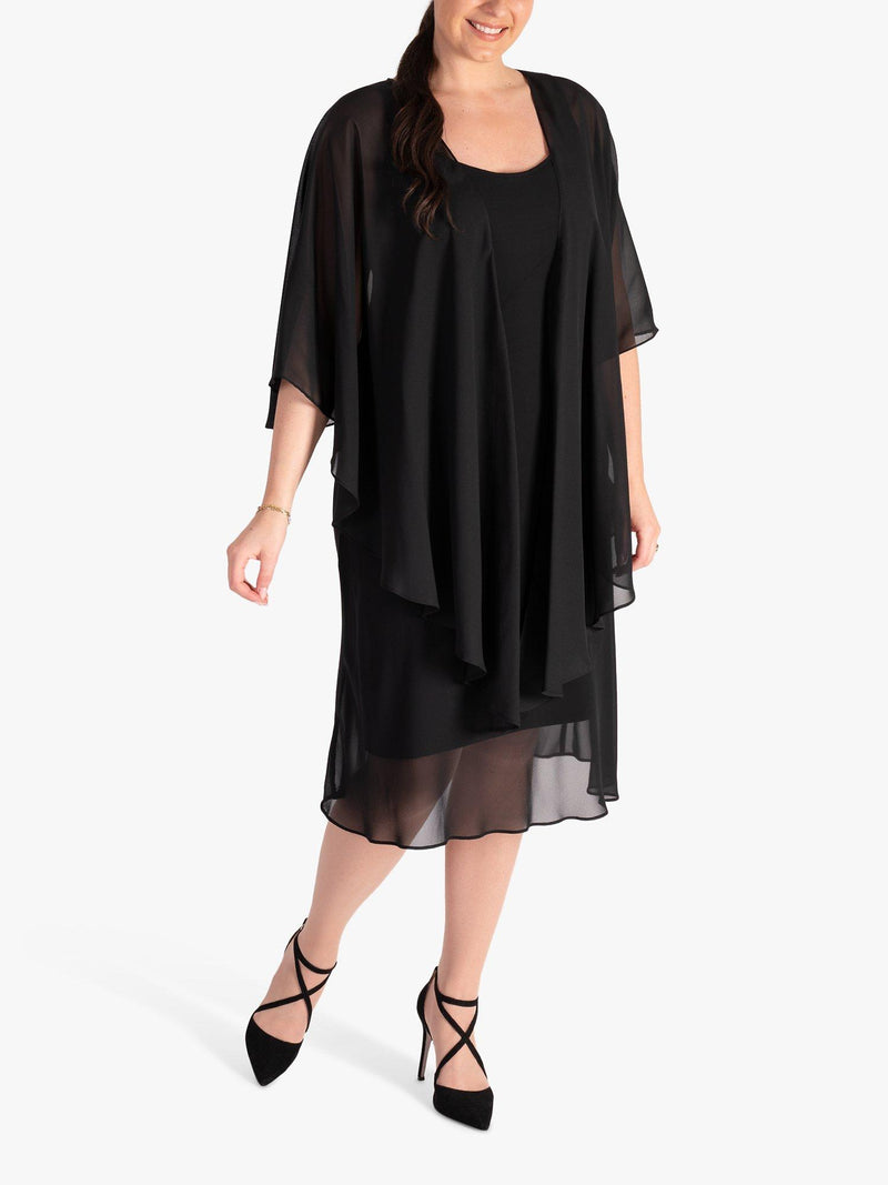 chesca chiffon shawl Black 102x50cm - British product