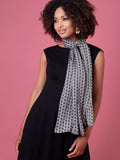 Alie Street satin scarf black white 35x170cm, imported from the UK