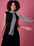 Alie Street satin scarf black white 35x170cm, imported from the UK