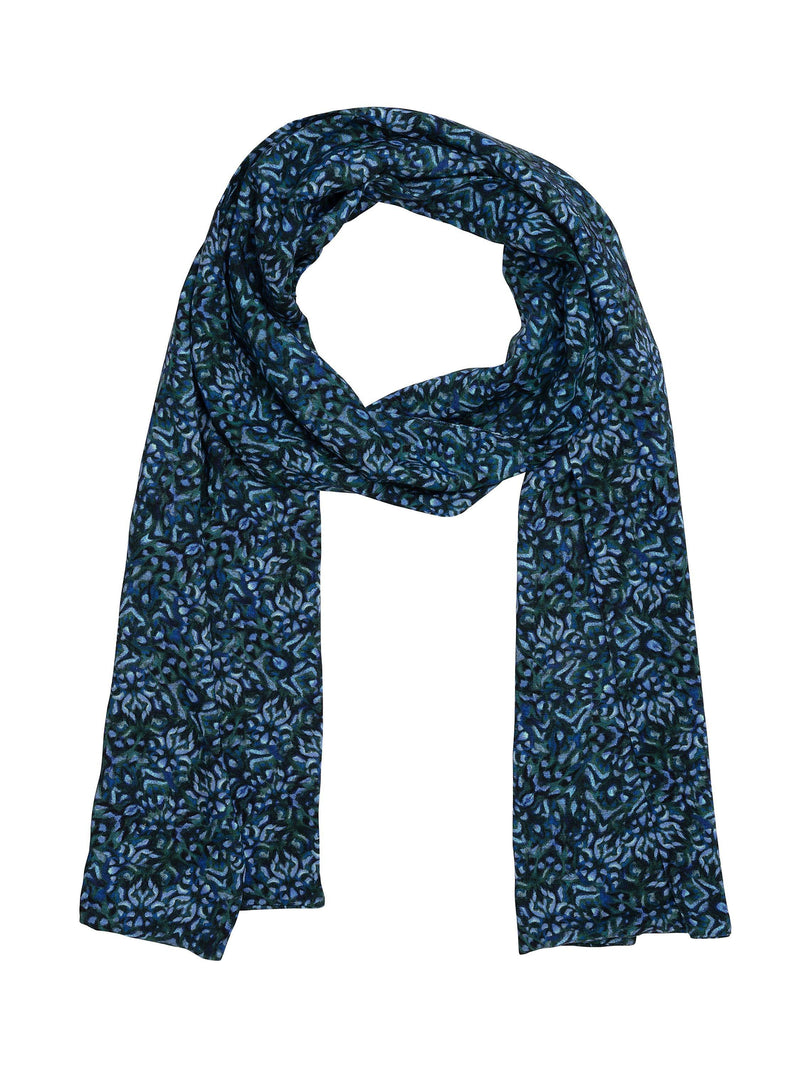 Alie Street Azra woven scarf blue floral print, imported from the UK