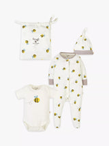 John Lewis Frugi Baby Buzzy Bee Organic Cotton Sleepwear Gift Set 3-Piece White Multi- Buy online at McGrocer