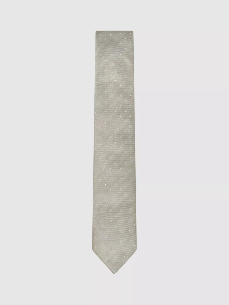 Reiss Liam Polka Dot Seidenmischungs Krawatte