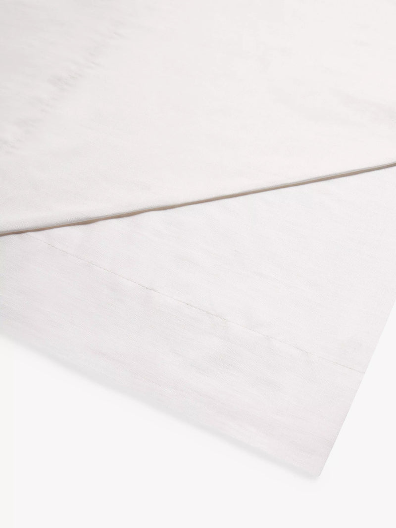 John Lewis Linen Silk Flat Sheet White Double, UK version