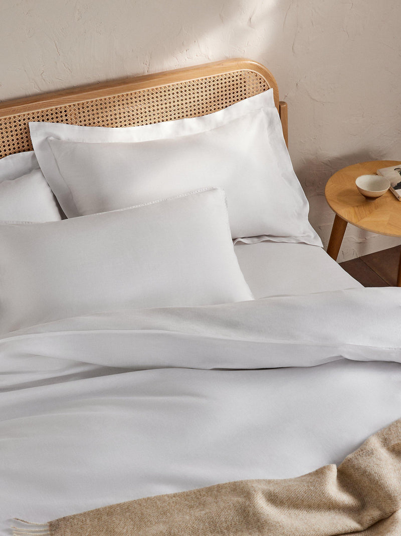 John Lewis Linen Silk Flat Sheet White Double, UK version