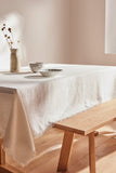 John Lewis rectangular fringe cotton linen tablecloth 140x180cm, imported from the UK