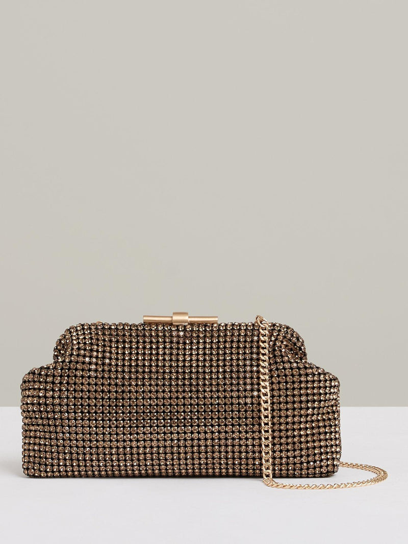 Reiss Adaline Crystal Clutch Bag embellished with crystals, UK version