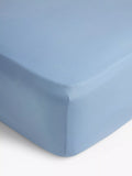 John Lewis Comfy & Relaxed Washed Cotton Single Deep Fitted Sheet, French Blue