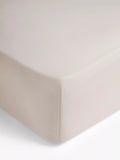 John Lewis Comfy & Relaxed Washed Cotton Single Deep Fitted Sheet, Almond