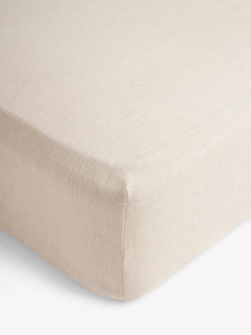 John Lewis Washed Linen Fitted Sheet Double