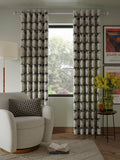 Scion eyelet curtains putty and charcoal pair, imported from the UK