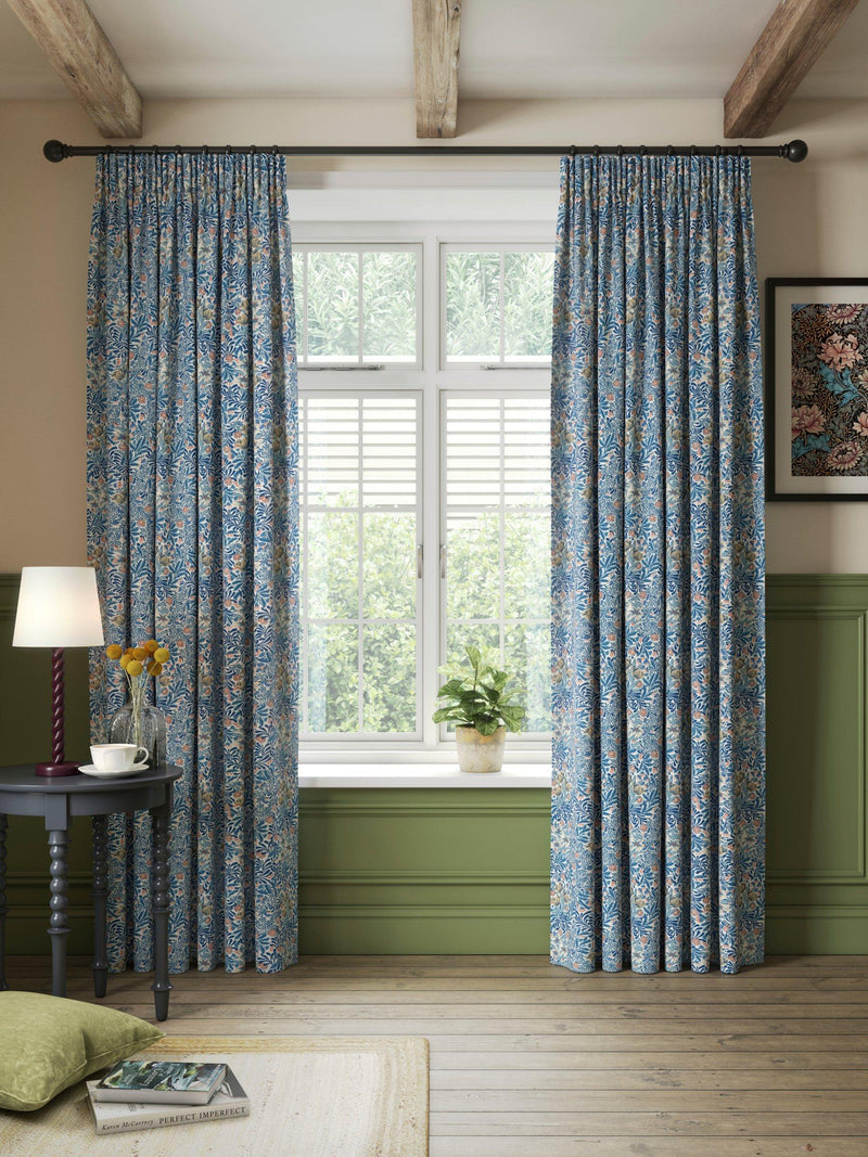 Morris & Co. Bower lined pencil pleat curtains 117x137cm, imported from the UK