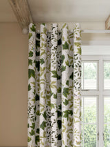 John Lewis Sanderson Sycamore & Oak Pair Lined Eyelet Curtains Sky Blue/Kale (117 x 137cm)- Buy online at McGrocer