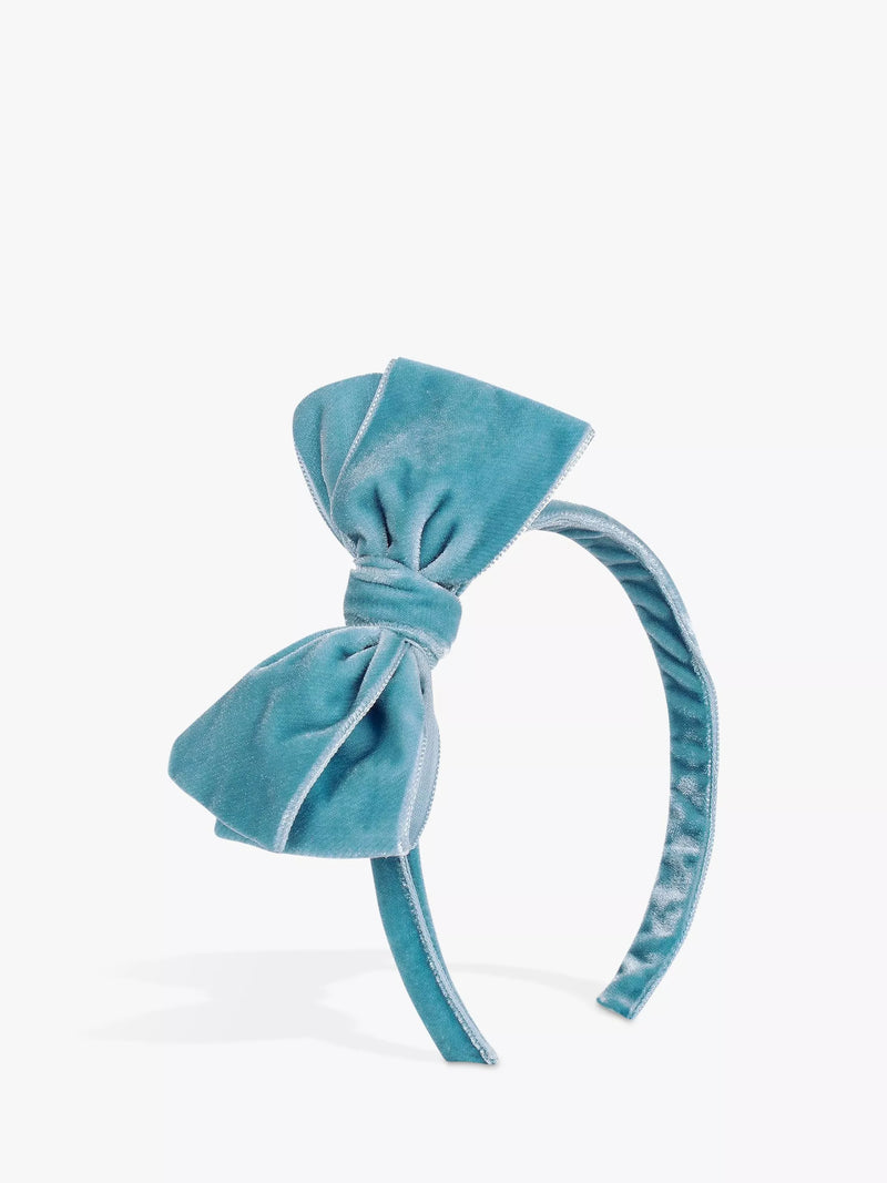 Trotters kids velvet bow headband (British brand)
