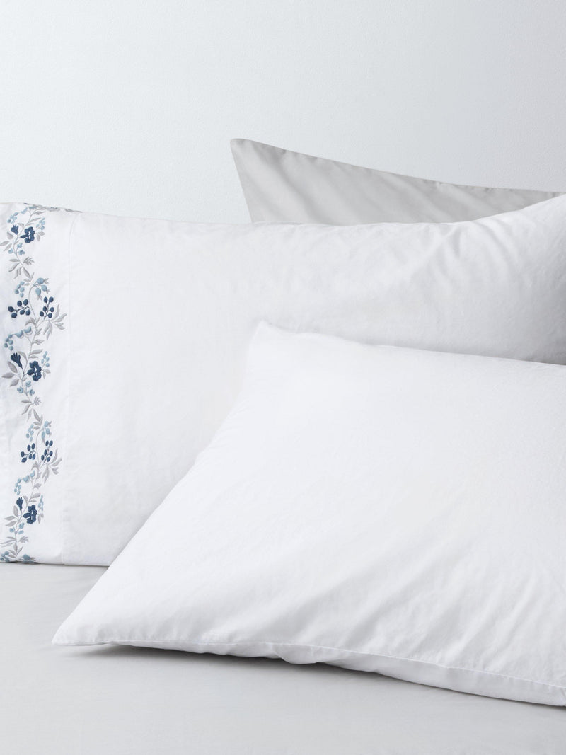 John Lewis bestickte Perkal-Bettwäsche Einzeln, importiert aus Großbritannien