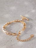Mint Velvet mixed double strand bracelet gold toned, imported from the UK