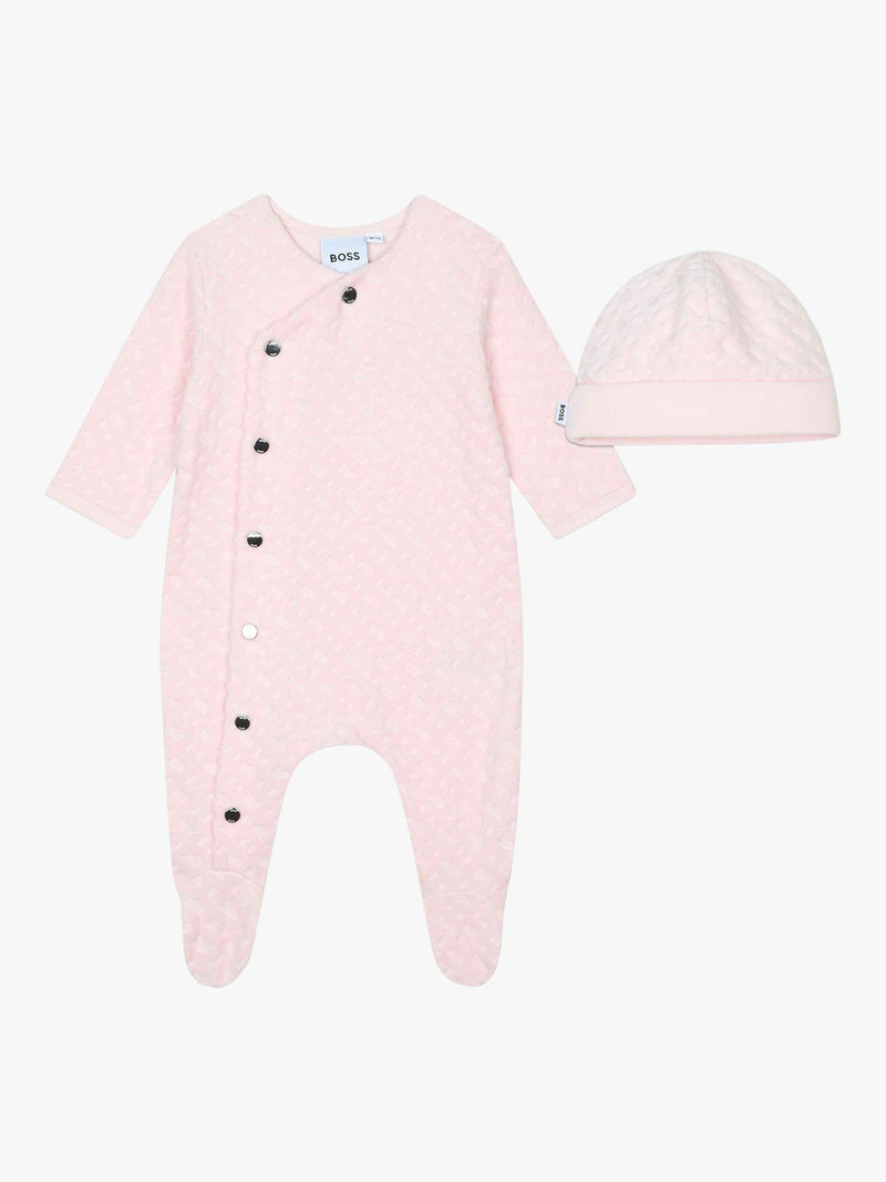 Boss baby sleepsuit and hat set pink - British product