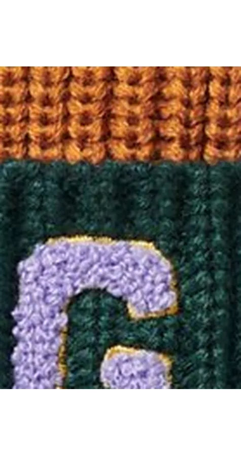 Small Stuff Kids' Initial Knitted Beanie Hat, Beige - McGrocer