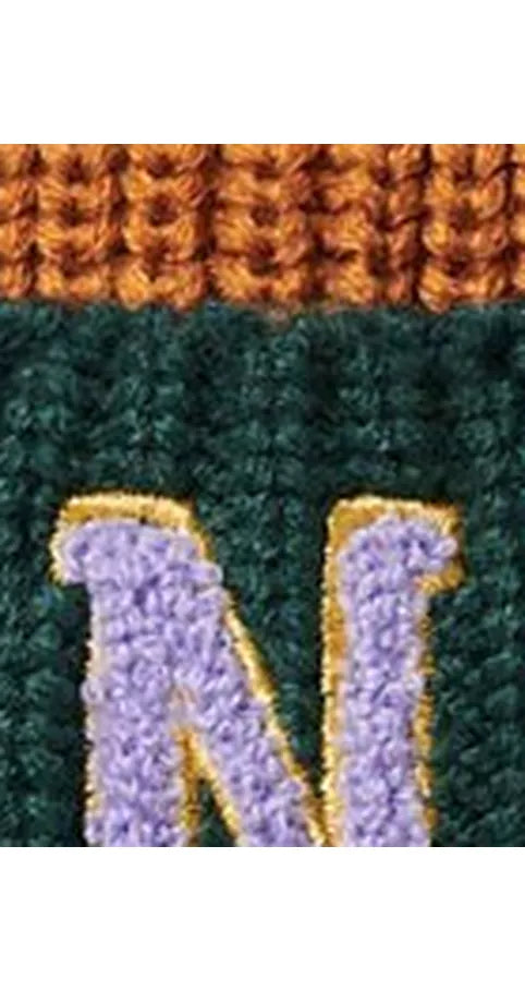 Small Stuff Kids' Initial Knitted Beanie Hat, Beige - McGrocer