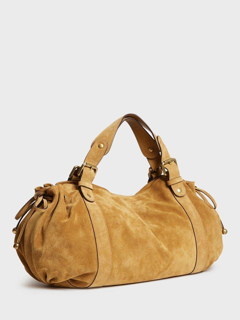 Gerard Darel 24H suede shoulder bag with adjustable strap (British brand)