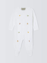 John Lewis John Lewis Heirloom Collection Woodland Animals Embroidered Pima Cotton Sleepsuit White- Buy online at McGrocer