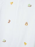 John Lewis Heirloom Collection baby woodlands embroidered cotton sleepsuit white, UK version