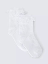 John Lewis John Lewis Kids' Frill Top Ankle Socks, White, Pack of 2- Buy online at McGrocer