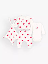 John Lewis Petit Bateau Baby Heart 3 Piece and Comforter Gift Set White/Red- Buy online at McGrocer