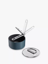 John Lewis Joseph Joseph Space Folding Handle Aluminium Non-Stick Saucepan & Lid, Navy, 1.3 L- Buy online at McGrocer