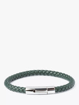 John Lewis Simon Carter Newquay Braided Leather Bracelet Green- Buy online at McGrocer
