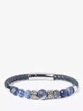 Simon Carter Jacob bracelet with braided leather and sodalite beads (British brand)