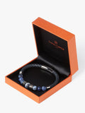 Simon Carter Jacob bracelet with braided leather and sodalite beads (British brand)