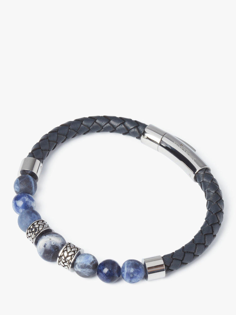 Simon Carter Jacob bracelet with braided leather and sodalite beads (British brand)
