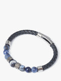 Simon Carter Jacob bracelet with braided leather and sodalite beads (British brand)