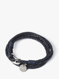 Simon Carter Padstow navy leather wrap bracelet (British brand)