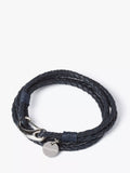 Simon Carter Padstow navy leather wrap bracelet (British brand)