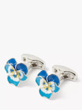 Simon Carter enamel pansy cufflinks - British product