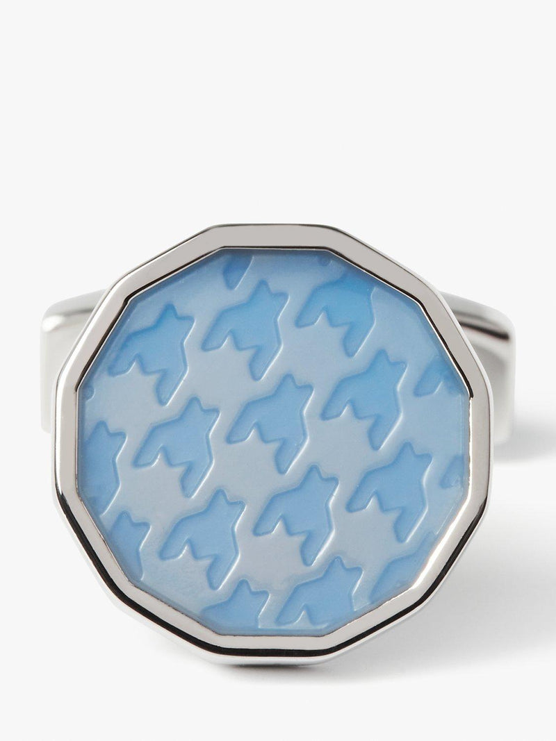 Simon Carter dogtooth enamel cufflinks light blue (British brand)