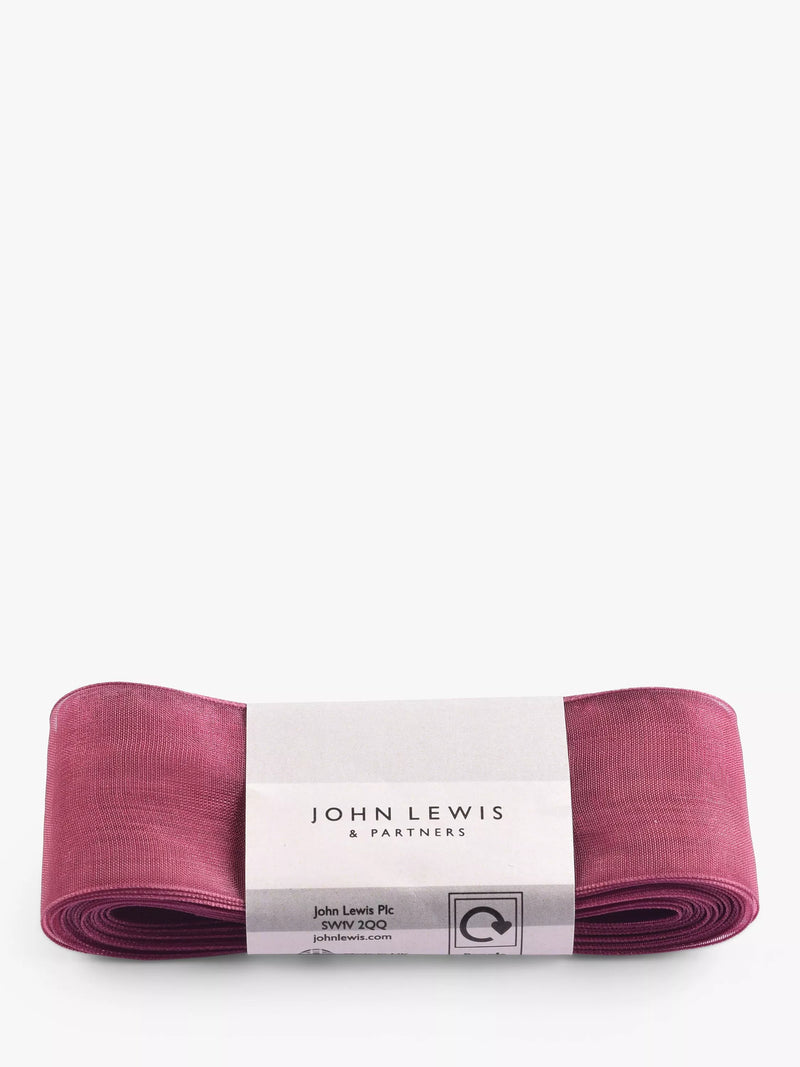 John Lewis Sheer Organza Band schlicht 5m x 38mm, UK-Version
