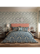 John Lewis Morris & Co Bird Duvet Cover Set Webb's Blue Super King- Buy online at McGrocer