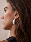 Mint Velvet domed drop earrings silver 2cm (British brand)
