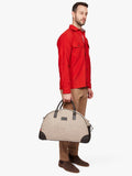 Simon Carter Folkestone tweed holdall beige brown (British brand)