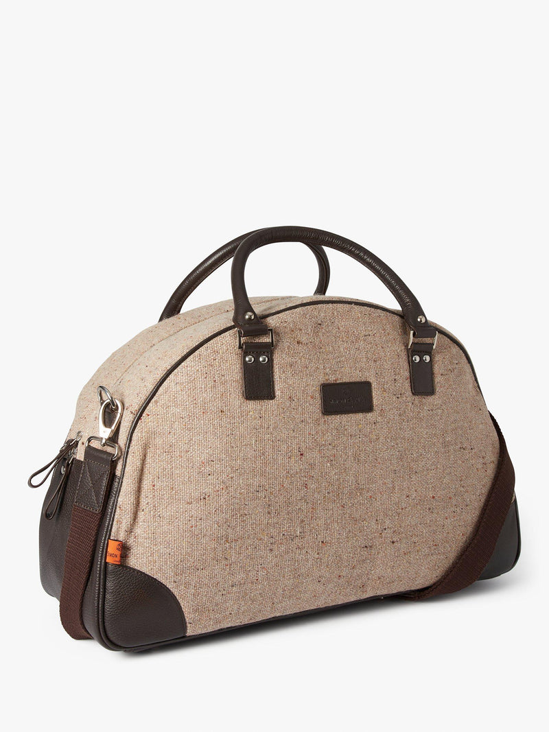 Simon Carter Folkestone tweed holdall beige brown (British brand)