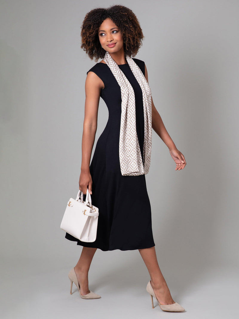 Alie Street geometric print scarf in nude - British product