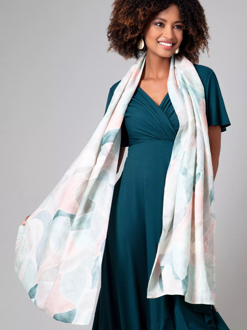 Alie Street Miriam Pastel Mosaic silk blend scarf (British brand)