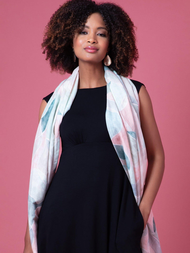 Alie Street Miriam Pastel Mosaic silk blend scarf (British brand)