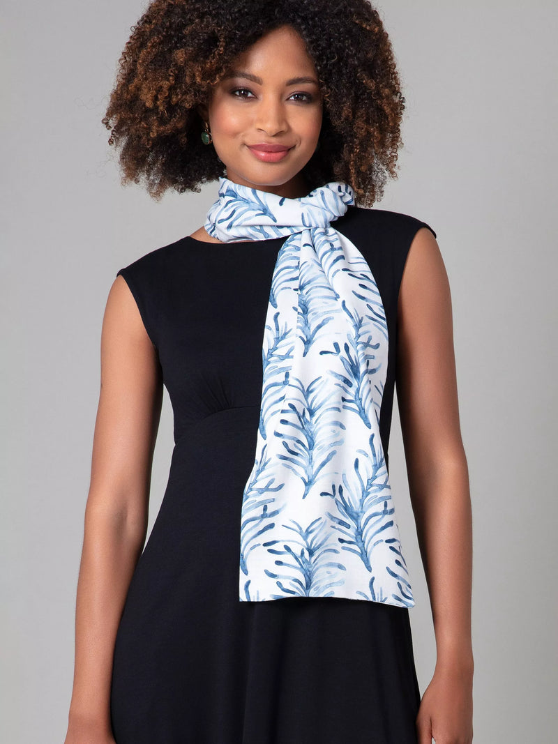Alie Street scarf blue white floral (British brand)