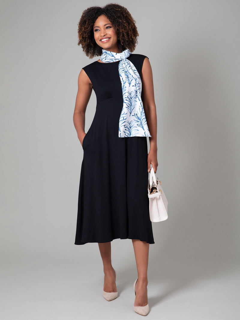 Alie Street scarf blue white floral (British brand)