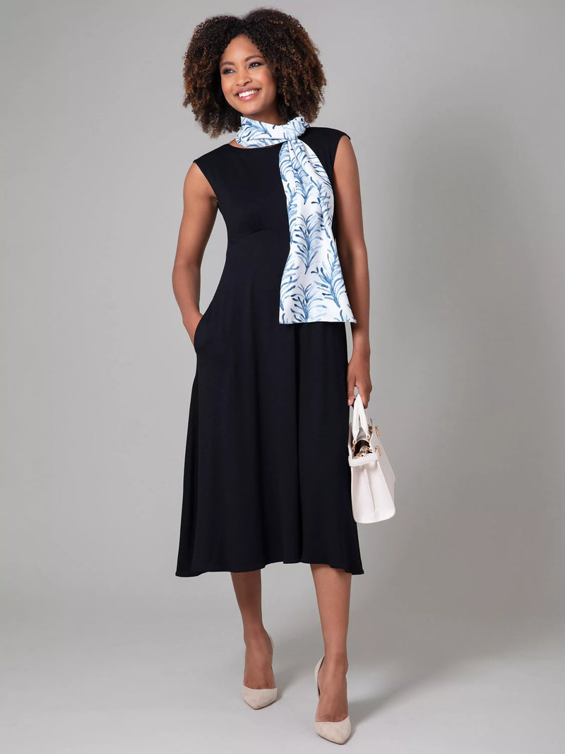 Alie Street scarf blue white floral (British brand)
