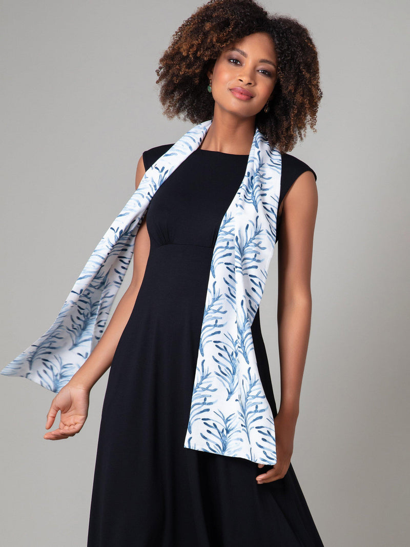 Alie Street scarf blue white floral (British brand)